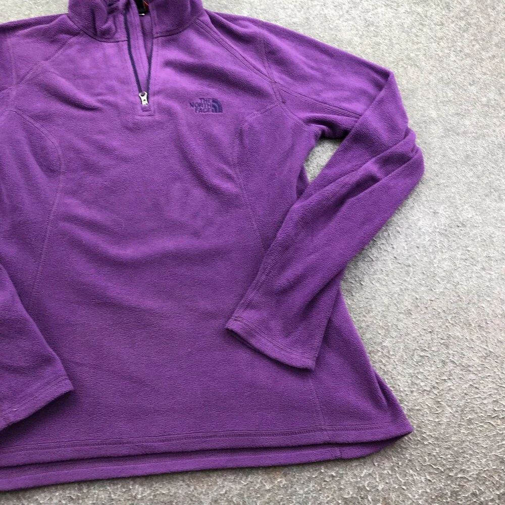 The North Face Sweater Womens Small Purple 1/4 Zip Fleece Hiking Top Athletic